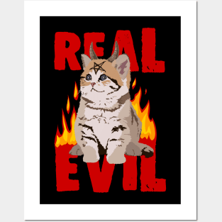 cute kitten real evil Posters and Art